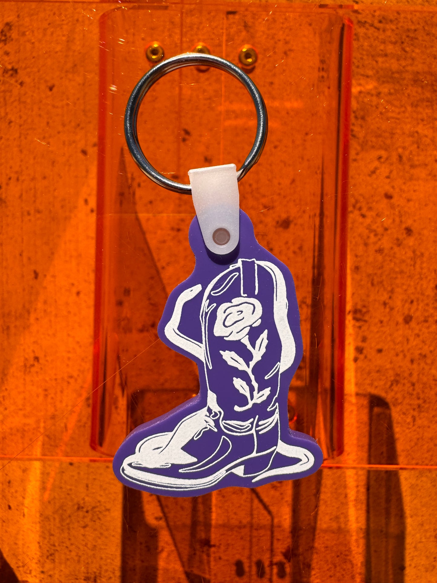 Purple Boot Keychain