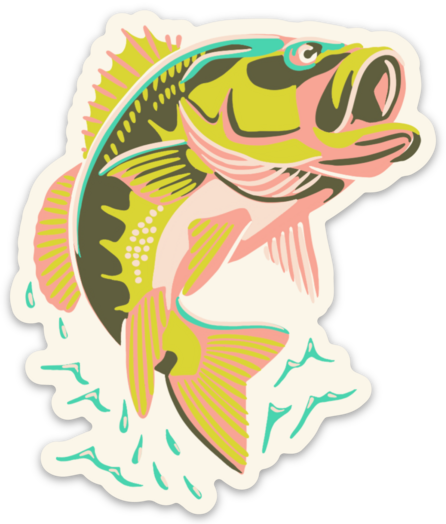 Leaping Bass Sticker